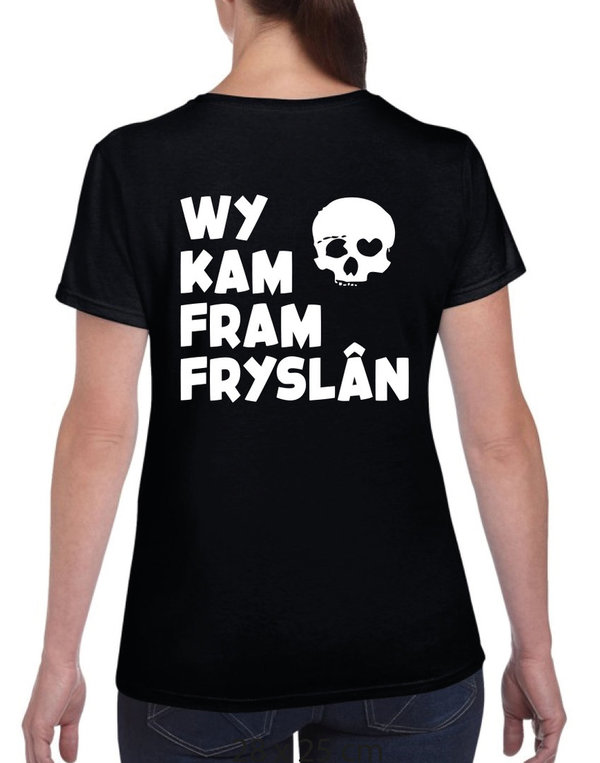 "wy kam fram Fryslân" shirt foar froulje V hals